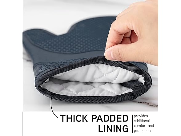 COOK WITH COLOR Silicone Oven Mitts- Black, Mitt Set