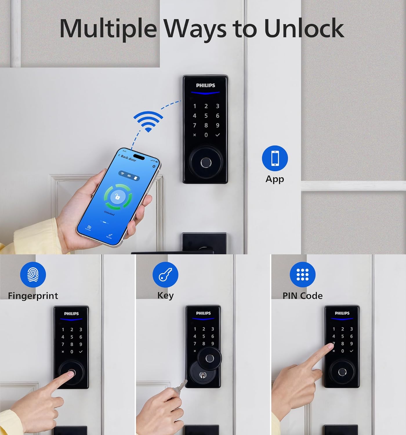 Philips Wi-Fi Smart Door Lock, Keyless with App - Gallery 17