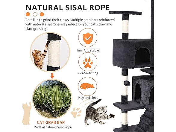 BestPet | 54" Cat Tree Tower
