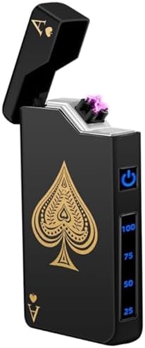 Metal Double arc Rechargeable Lighter, Windproof and flameless, LED Digital Power USB Charging, 360 Degree Ignition, high-end Men's Gift