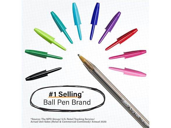 BIC Cristal Xtra Bold Ballpoint Pens, Bold Po