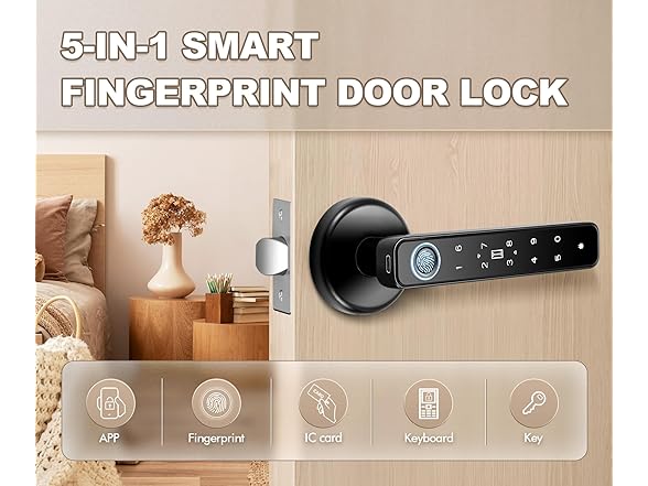 Hutehoute 5-in-1 Fingerprint Door Knob