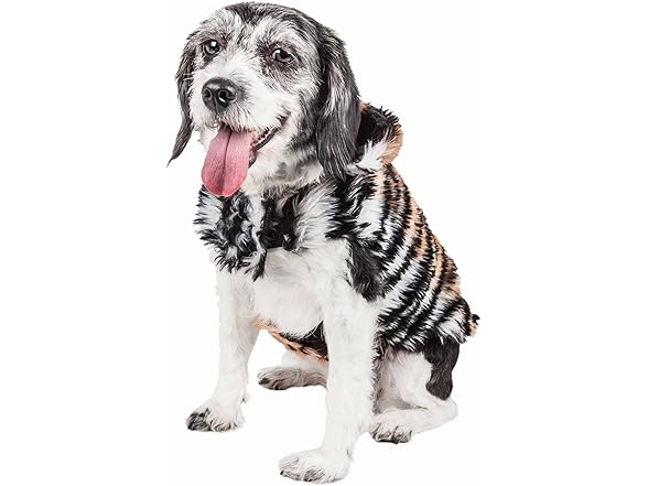 Pet Life ® Tigerbone Faux Tiger Fur Dog Coat