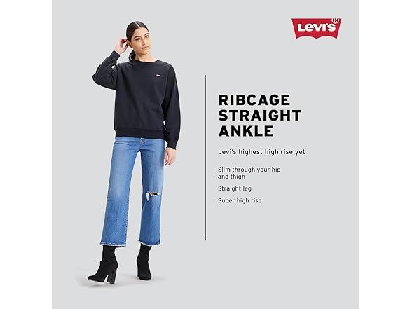 Levis Womens Ribcage Straight Ankle Jeans (24)
