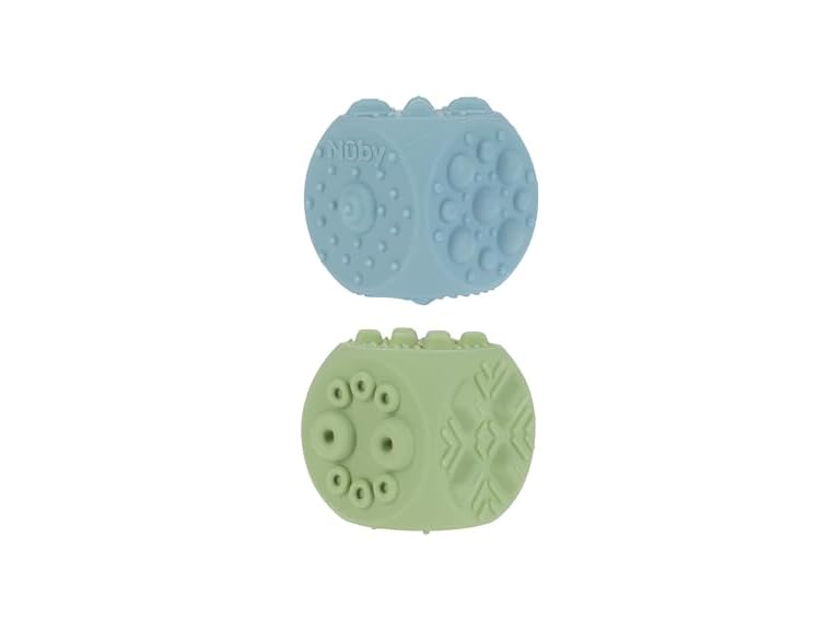 Nuby Silicone Block Poppers - (2-Pack) - Your Choice