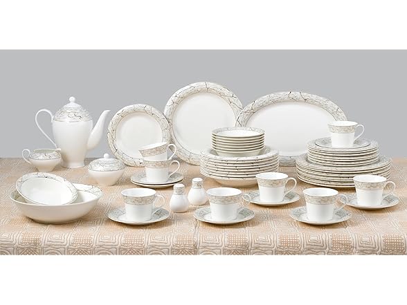 Lorren Home Trends Bone China Dinnerware Set Marble