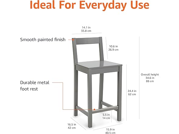 Amazon Basics Wooden Bar Stool 24"