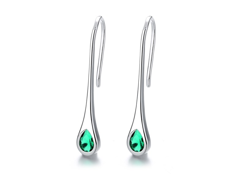 AAA IGT-DAAS-DEBS5801-G Sterling Silver Threader Earrings Emerald