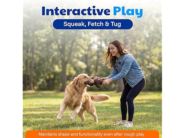 American Kennel Club Plush Dog Toy with Squeaker- Bear