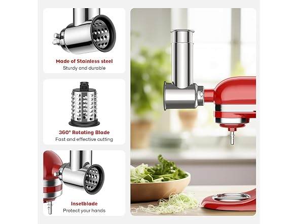 Meat Grinder & Slicer Mixer Attachment
