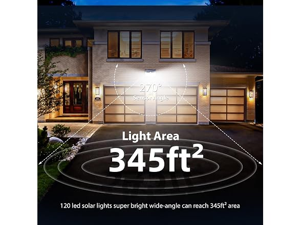 HMCITY Solar Lights Outdoor 120 LED