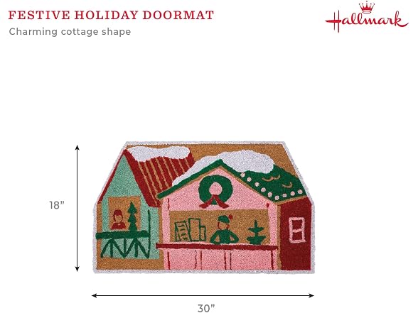 Hallmark Holiday Doormat Snowy Cottage