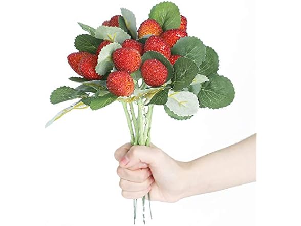 12 Pieces Artificial Strawberry Bouquet