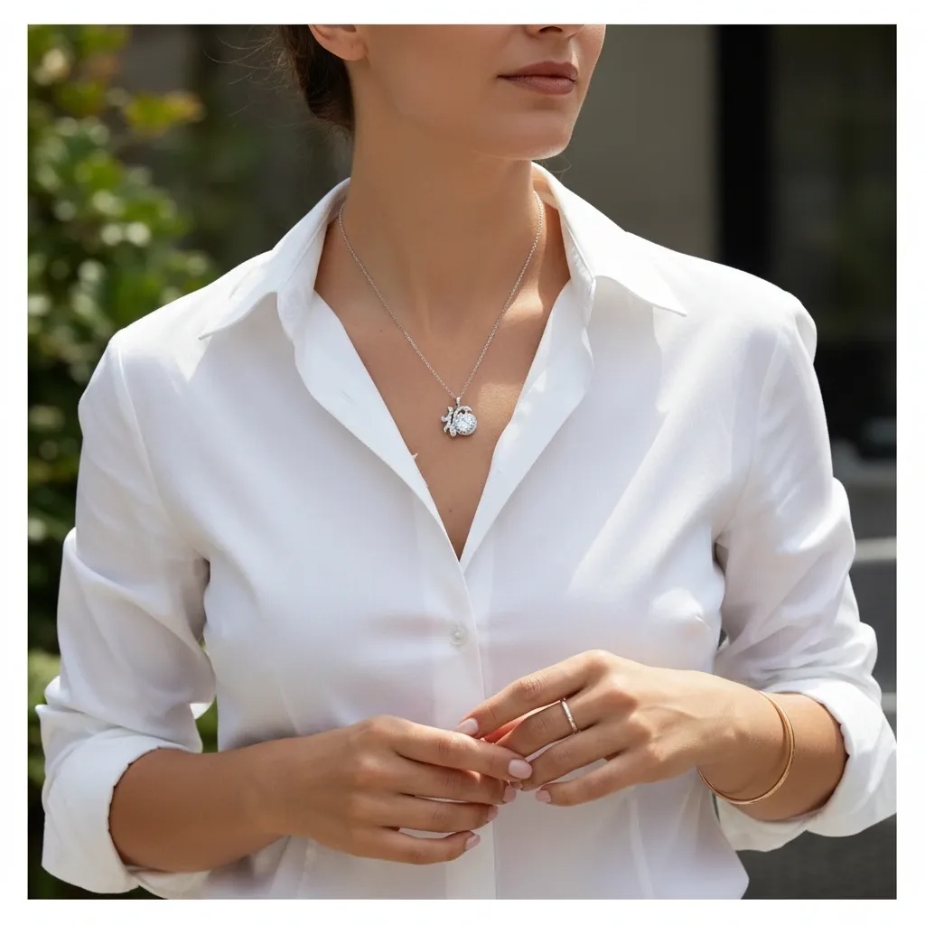 Moissanite Diamond 16 Pendant Necklace - Gallery 7