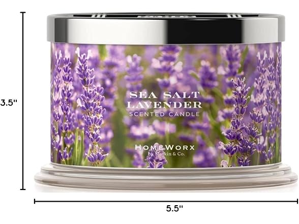 HomeWorx 4-Wick, 18 oz. Candle - Sea Salt Lavender