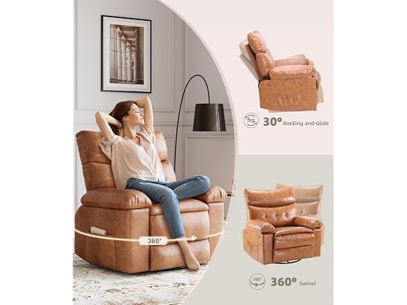 GarveeHome Recliner Heat Massage Coffee