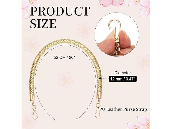 PATIKIL Braided Purse Straps 52cm