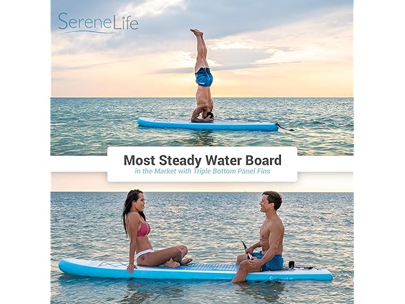 SereneLife Inflatable Stand Up Paddle Board