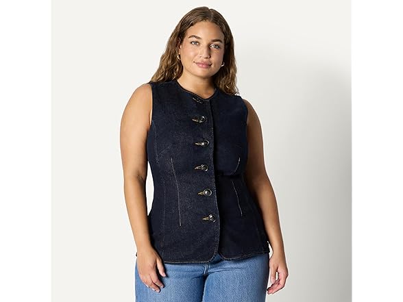 Amazon Essentials Womens RegularFit ButtonDown Denim Vest
