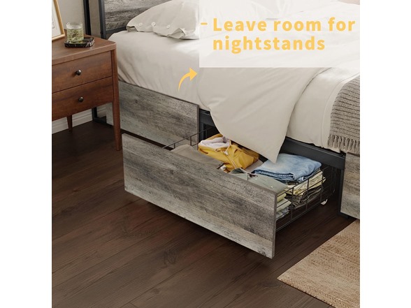 HAUSOURCE LED Bed Frame Queen Size