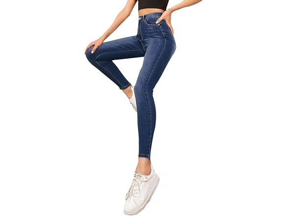 SweatyRocks Women (L) Casual Button High Jeans