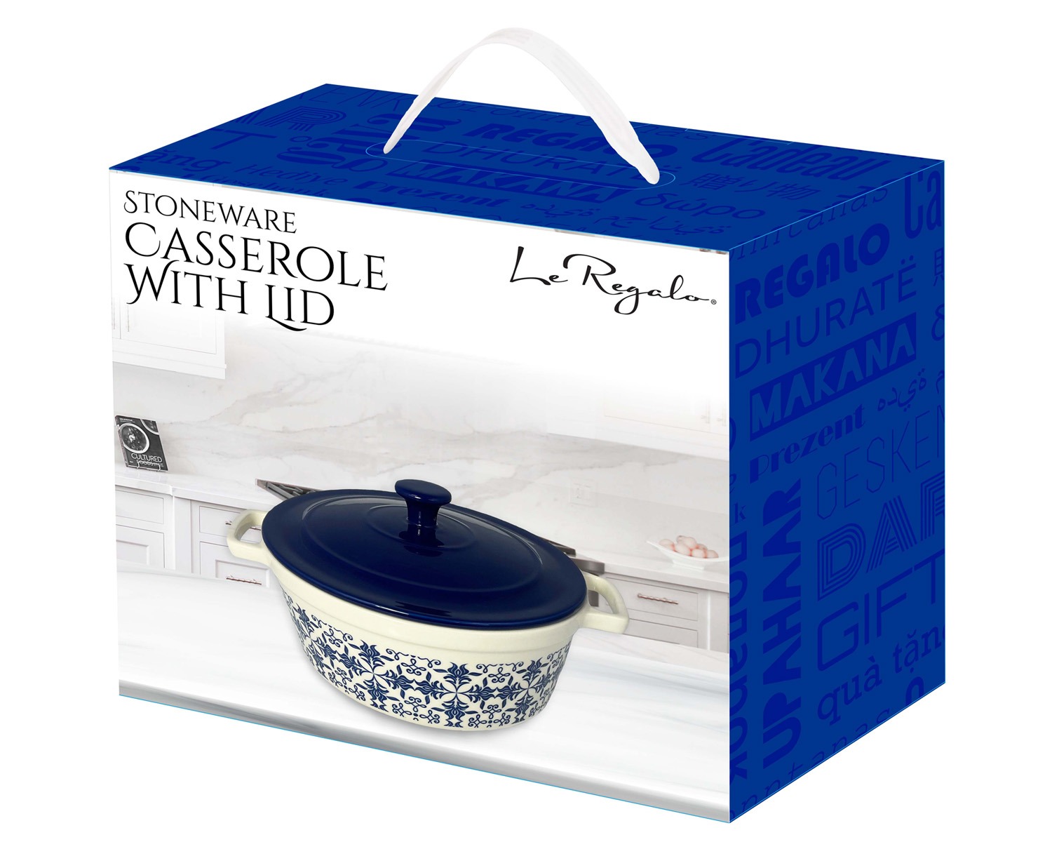 Le Regalo Stoneware Casserole with Lid - Gallery 8