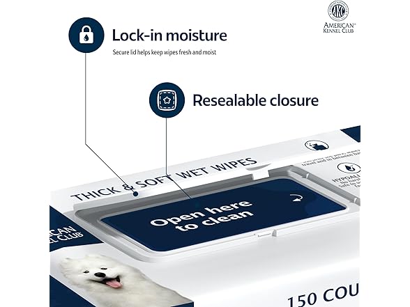 AKC Pet Wipes for Dogs & Cats – Hypoallergenic