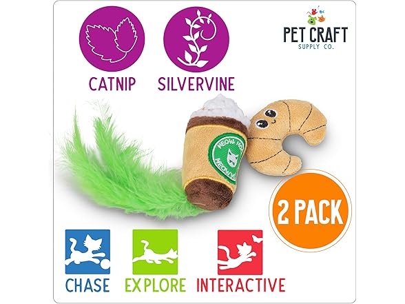 Pet Craft Supply Catnip Crinkle Toy 2Pk