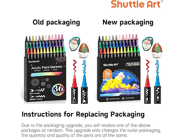 Shuttle Art 36 Acrylic Brush Tip Markers