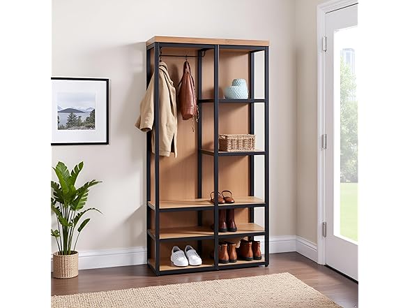 Lloyd Industrial Hall Tree with Storage