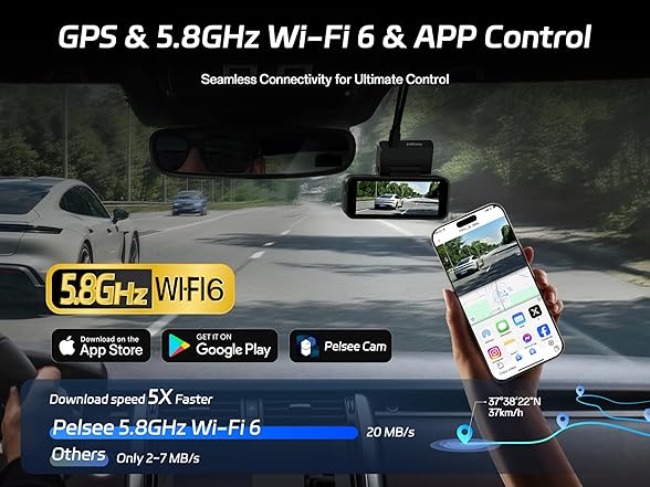Pelsee P1 Pro 4K Dash Cam | 3.39" Screen
