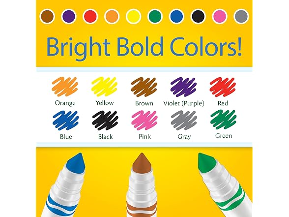 Crayola Broad Line Markers (12pk), Assorted