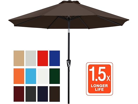 10ft Patio Umbrella Brown UV