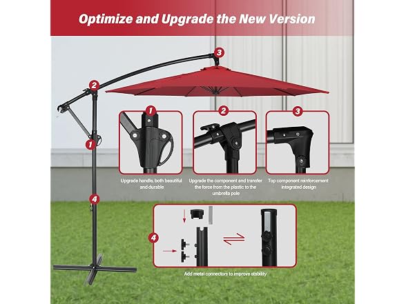 Simple Deluxe 10ft Offset Umbrella - Gallery 4