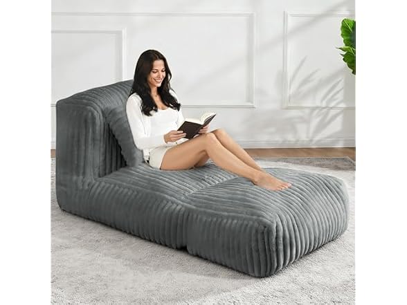 Big Bean Bag Lounger Sofa with Pillow