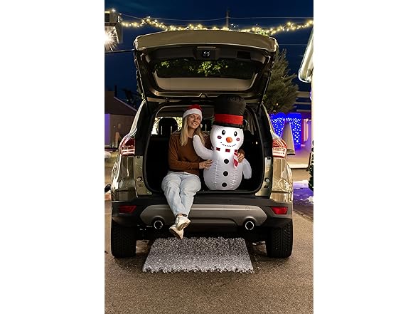 Zone Tech CR0002 Snowman Blow-Up Décor for Cars White