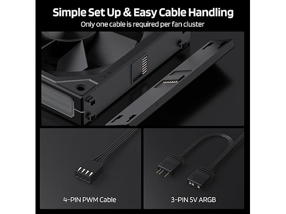 LTC Black 120mm PC Case Fan, ARGB