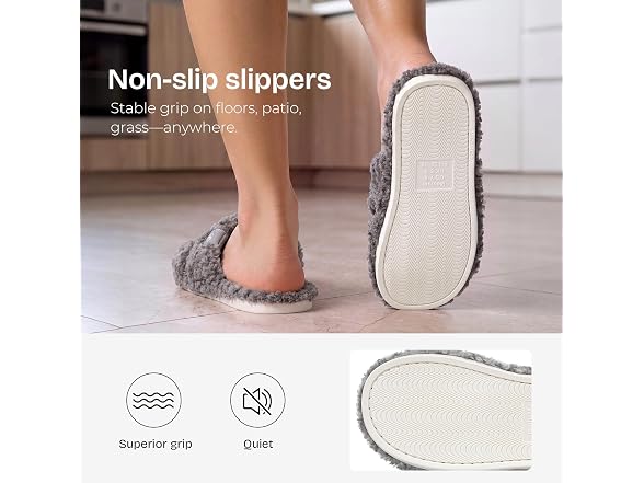 Women's Open Toe Slippers Fuzzy