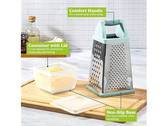 Tasty Box Grater with Storage Container & Lid