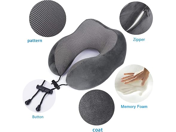 TALLGO Memory Foam Travel Pillow