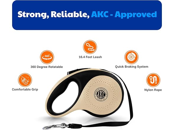 American Kennel Club Heavy Duty Retractable Dog Leash