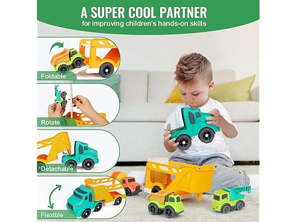 GDBAQAN Toy Trucks for Toddlers