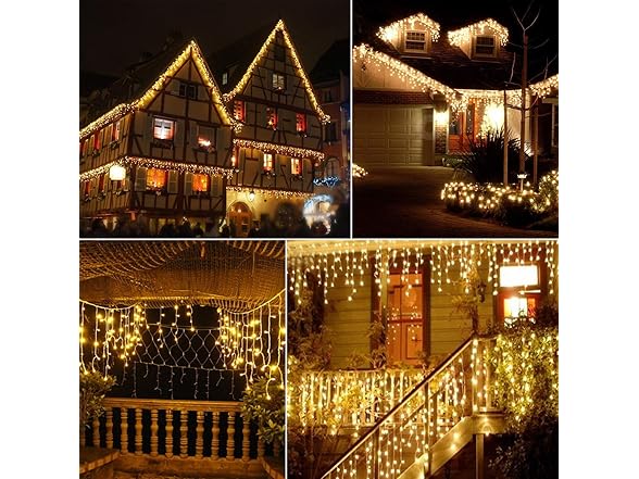 Brightown B07Y7VR5XV Brightown Icicle Lights Outdoo