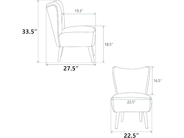 Armless Accent Chair, Upholstered, Beige