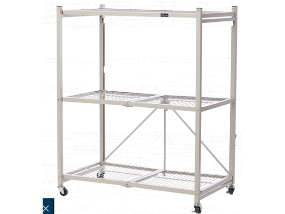 J&V Textiles Foldable 3-Tier Matte Metal Cart
