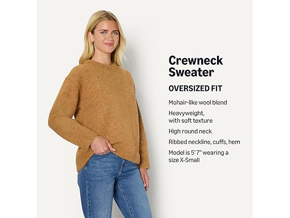 AE Womens Oversized Faux Mohair Sweater