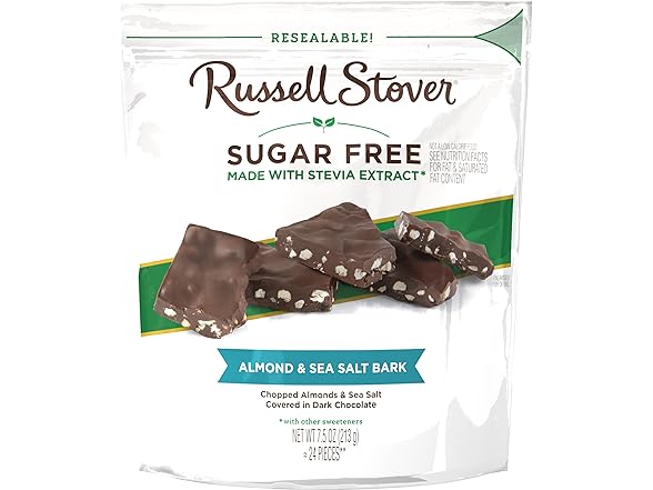 Russell Stover SF Dark Choc Almond 7.5oz