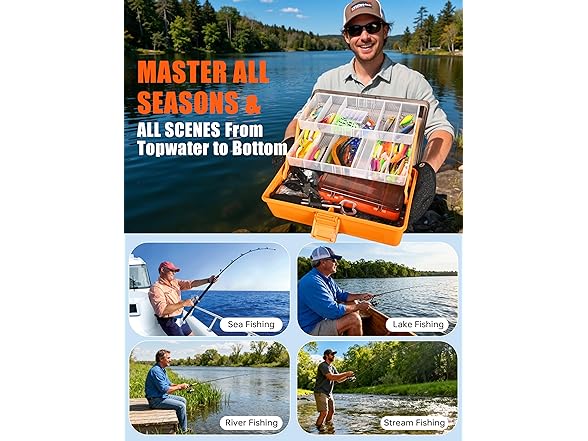 DIGOAKO Large 3-Layer Fishing Tackle Box