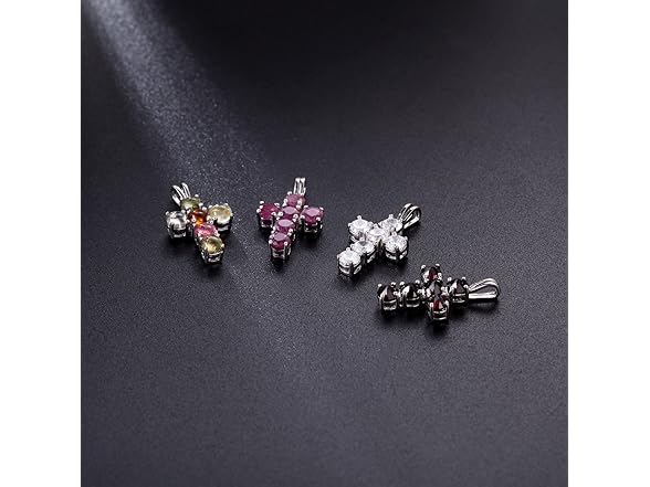 Gems Beauty Cross Necklace Mix color