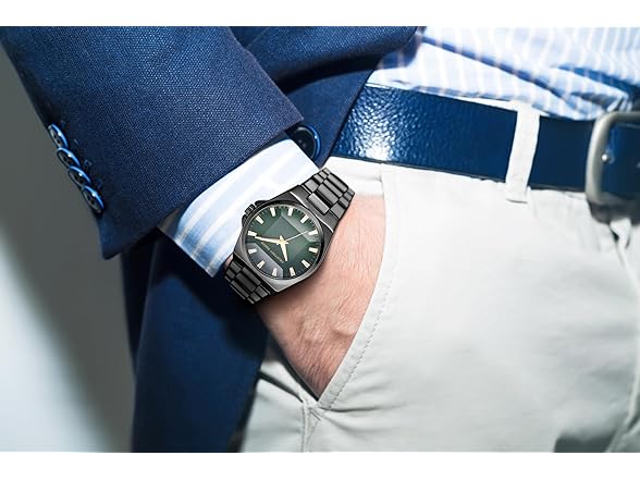 Geoffrey Beene Mens Watch Green Dial